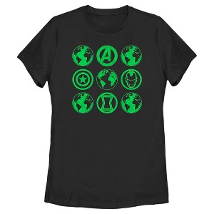 Women's Marvel Earth Day Heroes Icons T-Shirt - 1 of 4