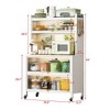 NicBex 5 Shelves Rolling Kitchen Island Cart with Double Cabinet Door,Kitchen Island on Wheels with Storage,Microwave Oven Cabinet for Kitchen - 2 of 4