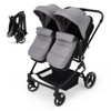 Side by Side Double Stroller Newborn and Toddler, Lightweight Compact Twin Stroller with Reversible Seat, Adjustable Backrest & Canopy, Storage Basket - 3 of 4