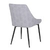 Set of 2 Diana Contemporary Dining Chairs Metal and Corduroy Black/Gray - LumiSource: Velvet Upholstery, Padded Seat - 4 of 4