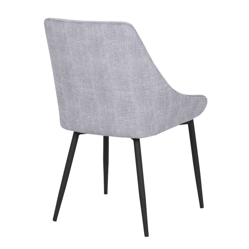 Set of 2 Diana Contemporary Dining Chairs Metal and Corduroy Black/Gray - LumiSource, 5 of 15