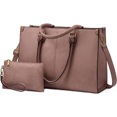 15.6 Inch Large Capacity Vintage Leather Work Computer Bag, Business Casual Shoulder Handbag