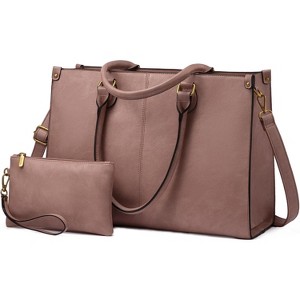 15.6 Inch Large Capacity Vintage Leather Work Computer Bag, Business Casual Shoulder Handbag - 1 of 4