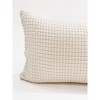 Cotton Ivory Waffle Long Lumbar Pillow - 2 of 3