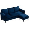 Homy Casa L-Shaped Sectional Sofa with Ottoman, Soft Upholstered Living Room Couch with Removable Cushions - 4 of 4