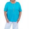 Women's Elbow Sleeve Scoop Neck Top - Multiples - 2 of 4