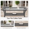 Buenhomino Wicker Patio Coffee Table,Rattan Outdoor Coffee Table with 2-Layer Storage Furniture Tables for Outside, Patio, Garden, Balcony, Backyard - 3 of 4