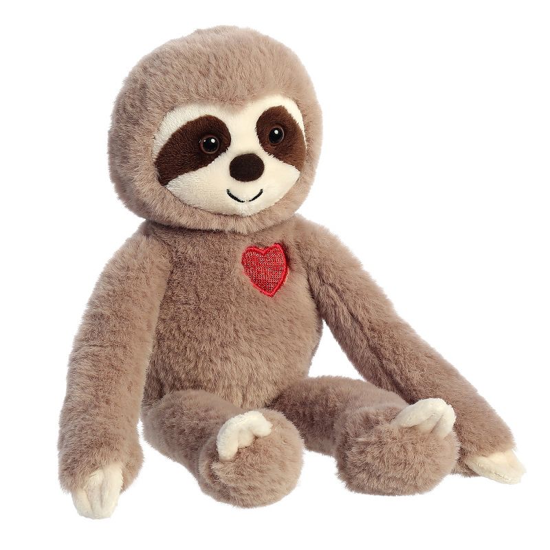 Aurora Valentines 12" Sweety Sloth Brown Brown Stuffed Animal, 2 of 7