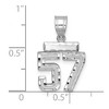 Black Bow Jewelry 14k White Gold, Varsity Collection, Small D/C Pendant, Number 57 - 2 of 3