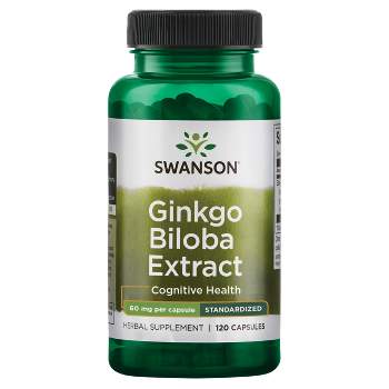 Swanson Herbal Supplements Standardized Ginkgo Biloba Extract 60 mg Capsule 120ct