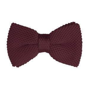 INSPIRE CHIC Men's Pre-Tied Adjustable Strap Solid Color Knitted Bow Ties - 1 of 4