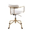 PAGED Swivel Office Chair Contemporary Desk Chair Adjustable Task Chair with Sleek Gold Frame and Velvet Upholstery for Office, Bedroom - 3 of 4
