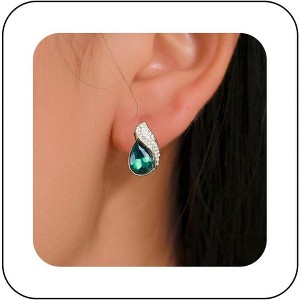 Statement Blue Crystal Drop Earrings - 1 of 4