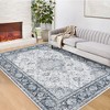 Area Rugs Traditional Vintage Floral Printed Rug Washable Non Slip Floor Carpet Soft Low Pile Rug for Living Room - 2 of 4