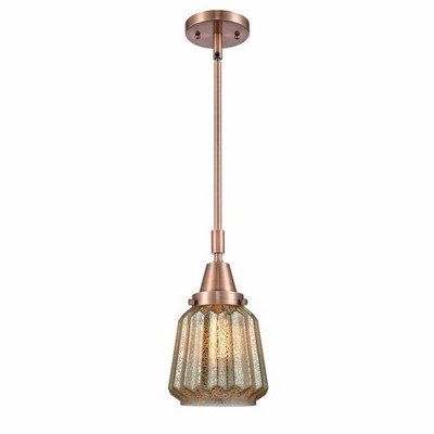 Chatham - 1 Light Stem Hung Mini Pendant In Art Deco Style-9.13 Inches Tall and 7 Inches Wide