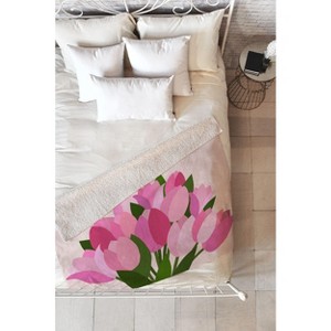 Daily Regina Designs Fresh Tulips Abstract Floral 80" x 60" Fleece Throw Blanket - Deny Designs - 1 of 2