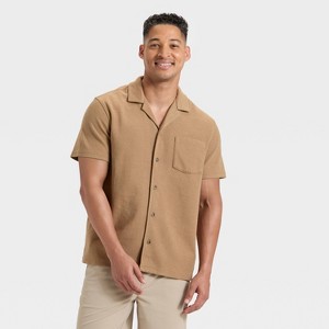 Men's Full Button Camp Shirt - Goodfellow & Co™ - 1 of 3