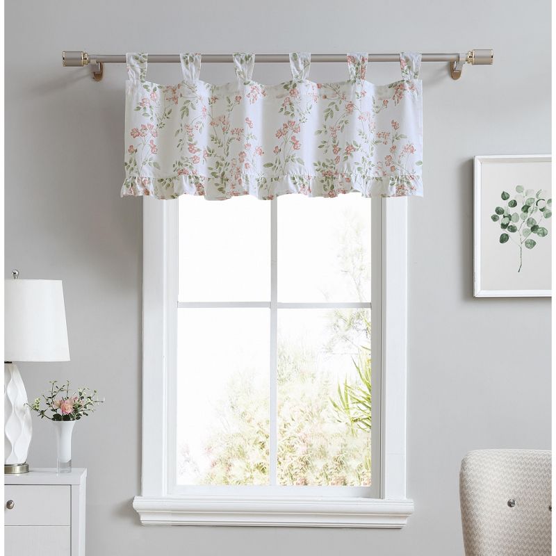 Laura Ashley Fawna Tab Top Valance - 50X20 - Pastel Red, 1 of 4
