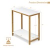 Costway 23'' Height 2-tier Side End Table with Bamboo Frame Modern Compact Nightstand - 3 of 4