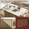 QingMoon Large Kitchen Island Cart with 2 Drop Leaf, Power Outlet, Storage Cart on 5 Wheels with 3 Drawers, with Spice & Towel Rack, for Kitchen - 4 of 4