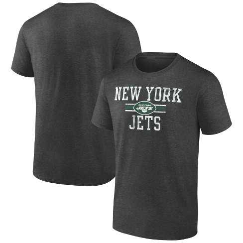 NFL New York Jets Men's Team Striping Gray Short Sleeve Bi-Blend T-Shirt - S