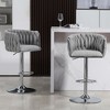 TiramisuBest 2-Piece Swivel Bar Stools, AdjusTable Upholstered with Woven Back & Footrest, Silver Chrome for Kitchen Island - 3 of 4