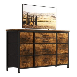 TV Stand for 55'' TV with Power Outlet, Entertainment Center, Dresser with 10 Large Drawers - 1 of 4