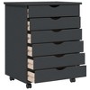 vidaXL Rolling Cabinet Honey brown Solid pine wood Medium - 4 of 4