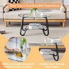KWPZQEB Mid Century Modern Coffee Table, 2-layer Tempered Glass Coffee Table w/ Metal Frame, Round Cocktail Table, Center Table for Living Room - 4 of 4