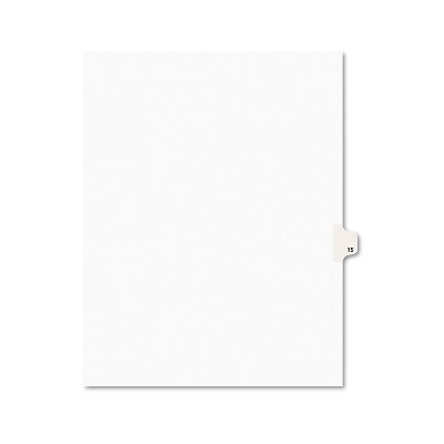 Avery-Style Legal Exhibit Side Tab Divider Title: 15 Letter White 25/Pack 11925