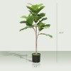 Gulches Three Point Five Eight Feet Artificial Fiddle Leaf Fig Tree Potted Flocked Soil Lifelike Home Office Decor No Assembly Zero Maintenance - 2 of 4