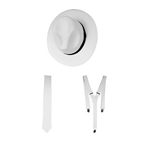 Underwraps Costumes Gangster 3 Piece Adult Men's Costume Accessory Kit | White | One Size - 1 of 3