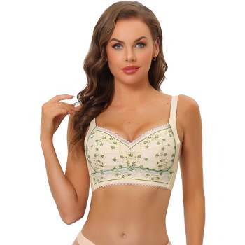Allegra K Women's Floral Lace Adjustable Straps Full Coverage Push