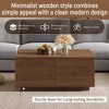 CAVINAS Modern Wooden Side Table Square Coffee Table with 4 Storage Drawers, End Table for Living Room, Bedroom - 2 of 4