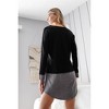 Slickblue Women's Knit Combo Long Sleeve Sweater Dress, Casual Black Dress with Contrast Hem, Size S-L - 3 of 4
