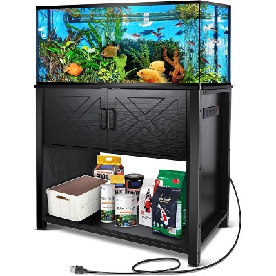 MaseiKar 40 Gallon Tank Holder with Cabinets and Power Outlet, Heavy Duty Metal Aquarium Bracket for 40-50 Gallon Vivarium, Double Terrarium Holder