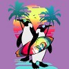 Girl's Design By Humans Penguin Summer Vacation By clingcling T-Shirt - 2 of 3
