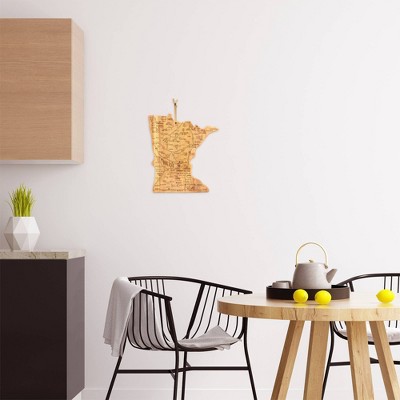 Minnesota Shaped Bamboo Cutting and Serving Board with Laser Engraving
