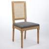CLIHOME Set of 2 French Decor Chairs, Louis Dining Chairs with Square Rattan Backrest and Exquisitely Carved Solid Wood Frame - 3 of 4