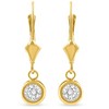 Pompeii3 1Ct Diamond Lab Created Dangle Lever Back Hoop Earrings 14k Yellow Gold - 2 of 3