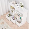 Toy Storage Cabinet with 3 Movable Drawers & 6 Cubes, Children's Toy Shelf Kids Bookshelf with Hidden Wheels, Kids Bookcase Toy Storage Organizer - 4 of 4