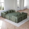 78.7" Chenille Convertible Folding Sleeper Sofa Bed with Cylindrical Pillow and Built-In Side Pocket - 3 of 4