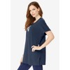 Roaman's Women's Plus Size Embellished Tunic With Side Slits - 4 of 4