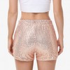 Anna-Kaci Women's Sequin Shorts Elastic Waist Sparkly Party Bottoms with Pockets - 4 of 4