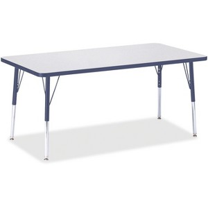 Jonti-Craft Berries Adult Height Color Edge Rectangle Table (30 x 60) in Blue - 1 of 2
