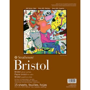 Strathmore 400 Series Bristol Paper Pad, Vellum Finish, 2-Ply, Tape Binding, 15 Sheet, 11x14 inch, 1 Count - 1 of 1