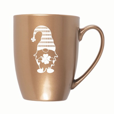 Elanze Designs Gnome With Stripes On Hat 10 ounce New Bone China Coffee Tea Cup Mug, Bronze