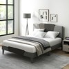 Infans Queen Size Upholstered Platform Bed Frame Velvet Headboard Mattress Foundation - 3 of 4