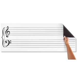 Bright Creations Magnetic Dry Erase Music Staff Whiteboard Sheet, Laminated Poster 45.5" Long - 1 of 4