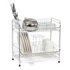 LunaLulinlk 2-tier Medium-sized Dish Rack with Drain Spout, White - 2 of 4